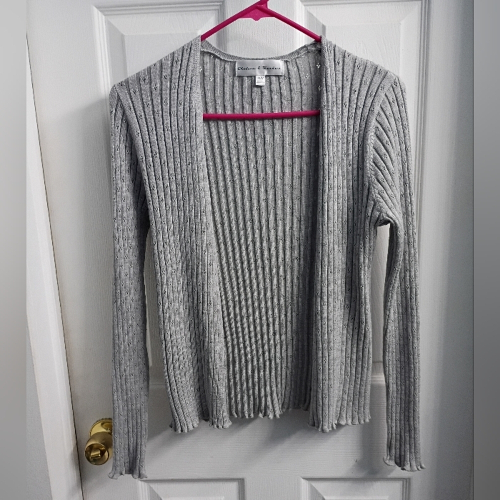 Chelsea & Theodore Gray Knit Cardigan